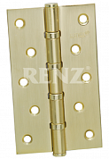 Картинка Петля дверная стальная RENZ 125- 4BB FH PB 4 подшипника плоский колпачок латунь блестящая